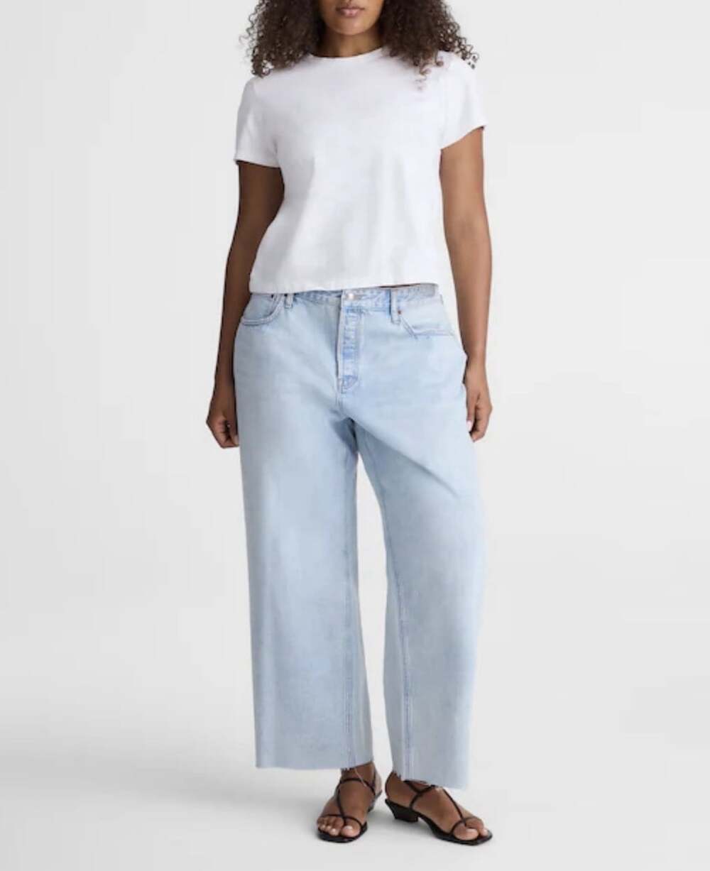 Madewell Curvy Low-Slung Baggy Crop Jeans Womens Size 29 Rigid NWT Foster Wash